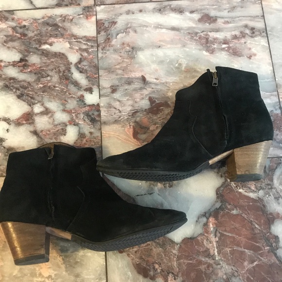 Isabel Marant Black Dicker Suede Ankle Boots 6 - Picture 3 of 6